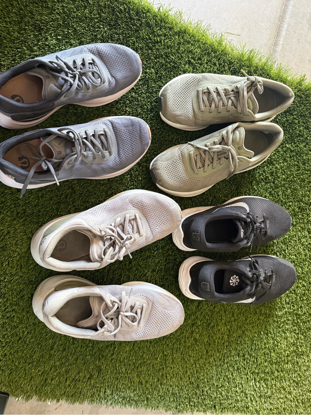 Lululemon men’s beyond feel shoes bundle of 3 plus 1 Nike pair